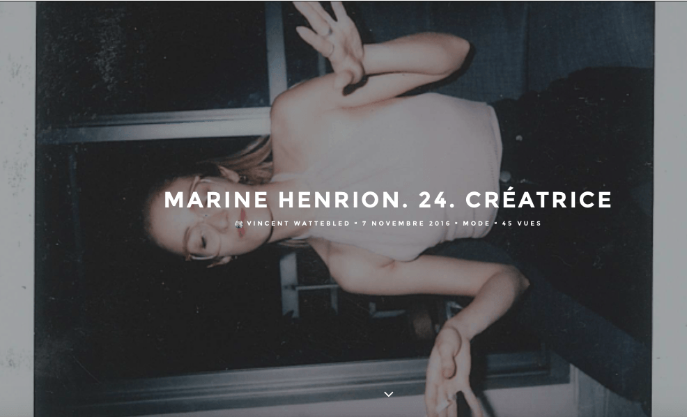 MARINE HENRION ® | Site Officiel Interview - 69 MAGAZINE - 2016 